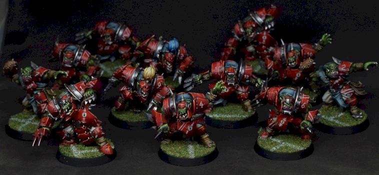 Blood Bowl orc team by stalkerminsky