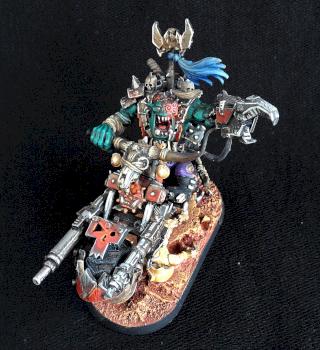 Ork Warboss mounted on Warbike conversion by GobBoss