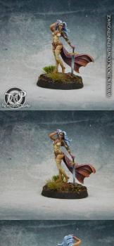 pin-up female warrior by miniking
