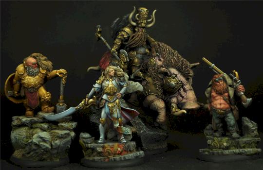 Fantasy 54mm Dwarves and Elf by Scibor