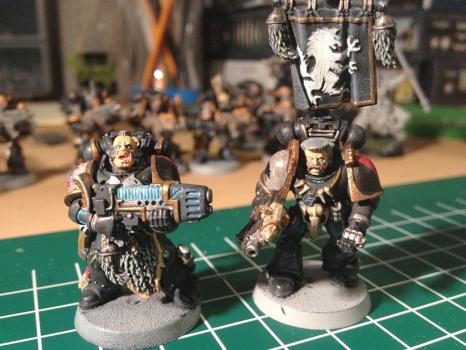 Stormwolf Grey Hunters with plasma gun and wolf banner by Stilthskin
