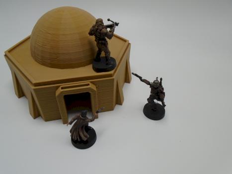 Table Top Terrain 3D Printed Tan Building for Star Wars Legion, 40k and others by w013ejb
