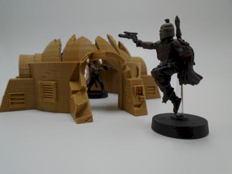 Terrain 3D Printed Tan SciFi Hut Ruin for Star Wars Legion, 40k and others by w013ejb