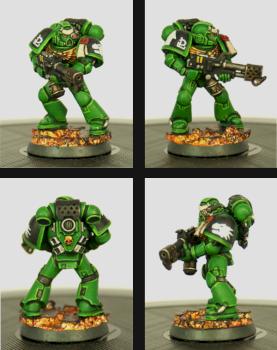 Space Marines Salamanders - Tactical Marine with Flamer by h34dnotf0und