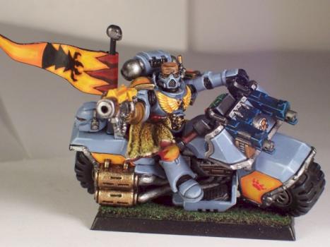 Space Wolf Bloodclaw Biker with Meltagun by monkeigh