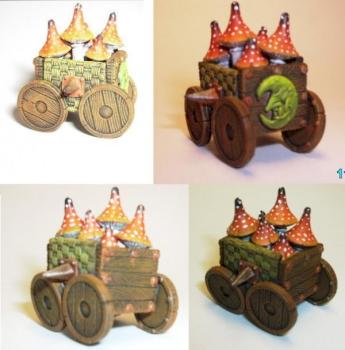 cart with mushrooms by Mewi la Pintora