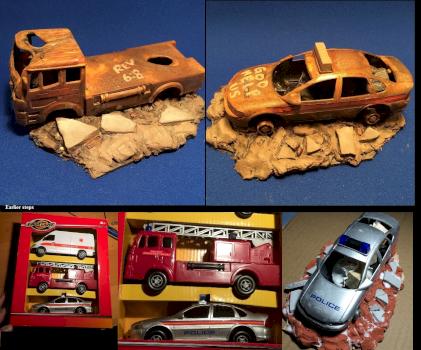 Converting kids toys to 28mm Post-Apocalyptic debris by Byteknight
