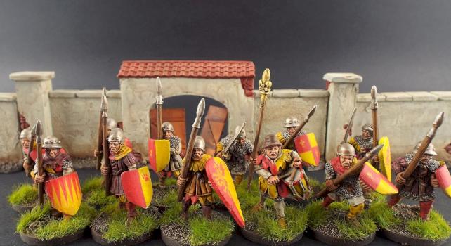 28mm BTD Lion/Dragon Rampant Retiune (men-at-arms) by avalonindustries2040