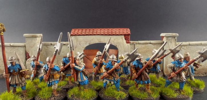 28mm BTD Lion/Dragon Rampant Retiune (men-at-arms) by avalonindustries2040