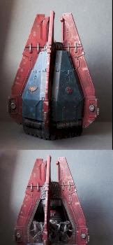 Space Marines Crimson Fists Drop Pod by filipple