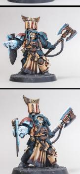 Space Marines Crimson Fists Librarian by filipple