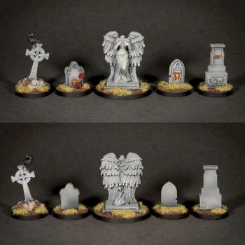 Warhammer Age of Sigmar Nighthaunt Tombstones/Objective markers by Green_Brush