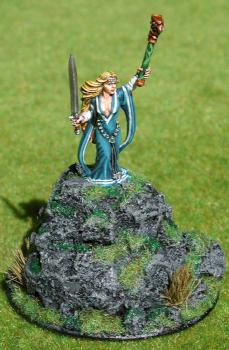 Bretonnian sorceress on a rock by GuillaumeLeCourageux