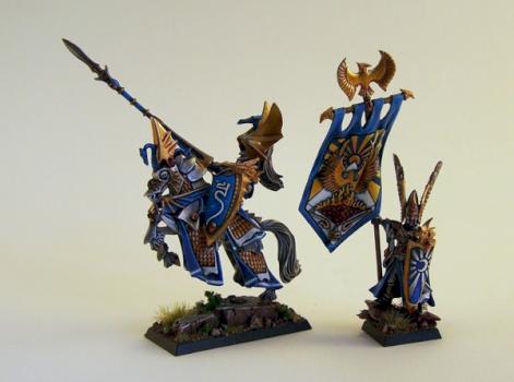 High Elf Mounted Lord and Army Standard Bearer by Æsir mini