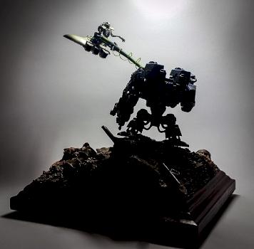Necron Destroyer attack on Dreadnought by Ziggy