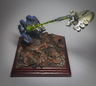 Necron Destroyer attack on Dreadnought by Ziggy