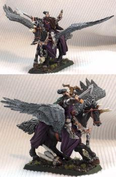Dark Elf Noble on Pegasus by Surion