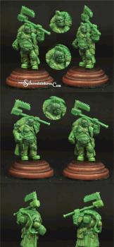 Sci Fi Ogre original green stuff sculpture by Scibor