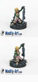 Pin-Up Female with Combi-Weapon by MadFlyArtStudio
