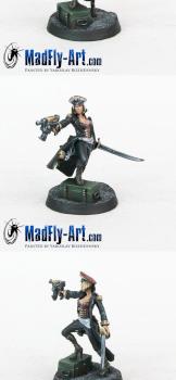 Female Commissar with Gun by MadFlyArtStudio