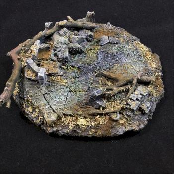 130mm Forest Ruins Base for the Games Workshop's Glottkin Model by sschmella