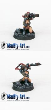 Pin-Up Female with Flamer by MadFlyArtStudio