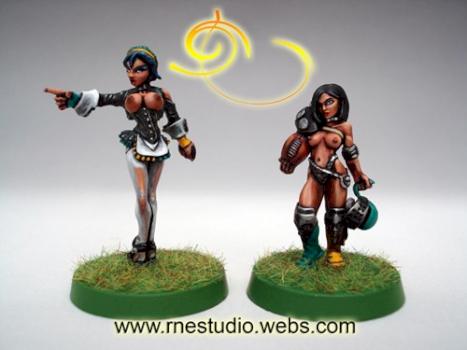 Kalee & friend, Fantasy Football, female, woman, Blood Bowl by RN Estudio