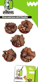 SMM 40 mm round bases with SF Shambles unpainted resin by Scibor