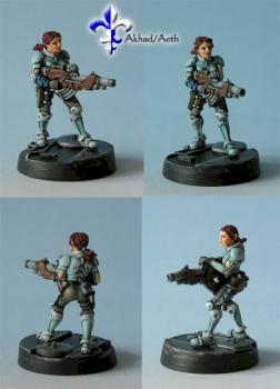 Infinity Pan-Oceania Fuisilier WIP by Akhad