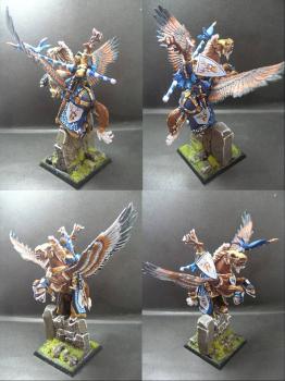 Warhammer Bretonnian Pegasus Knight of Red Deer by tinman755