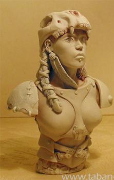 Barbarian Huntress 100 bust by tabanstudio