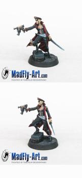 Female Commissar with Gun by MadFlyArtStudio
