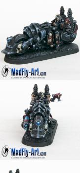 Female Inquisitor with Deathcruiser Bike by MadFlyArtStudio