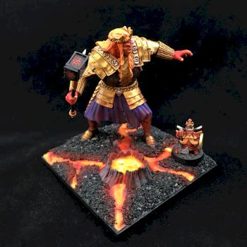 Fire Giant by WizKids with Chaos Dwarf pal for size comparison by MuhtPaints