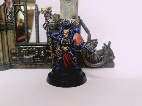 Blood angels librarian with lava forcestaff by Pelik