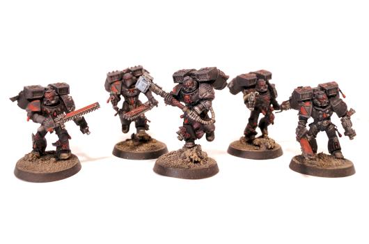 Blood Angels Death Company w/ Thunder Hammer + Jump Packs by Grim Factorum