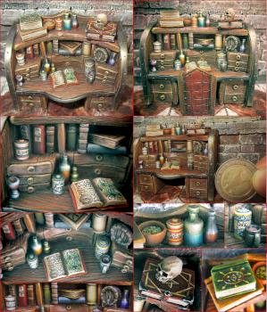 Dark Magister workplace (Tiny Furniture miniatures) by algente