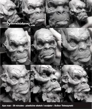 Ape man sketch by Scibor