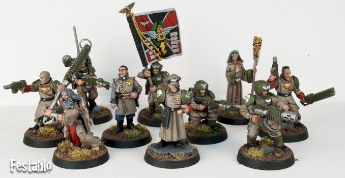Cadian Imperial Guard Command Squad by Festablo