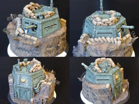 Scratchbuilt Bunker / Gun Emplacement - Warmachine - Trencher Blockhouse by disturbing_presence