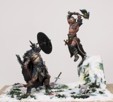 BlackSun Miniatures Barbarian Duel 75mm by ch4ncy