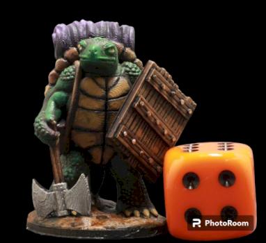 3d printed Dungeons and Dragon Turtle with Ax by superbug983