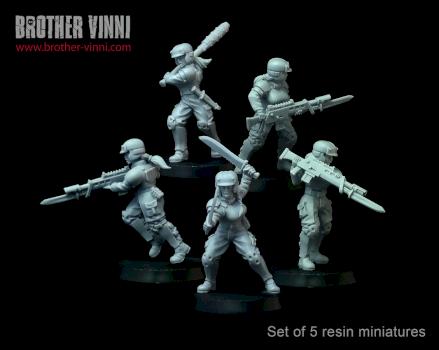 Grimdark Female Soldiers in melee by Brother Vinni