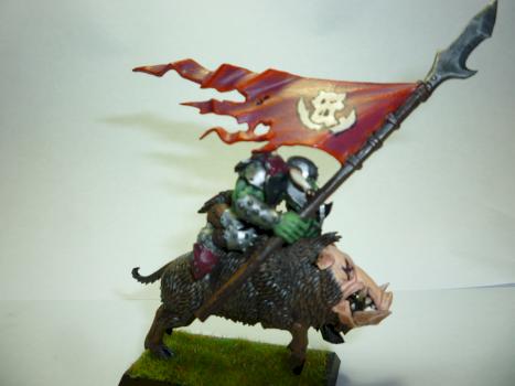 Orc Boar Boyz Standard Bearer by fearsnake1