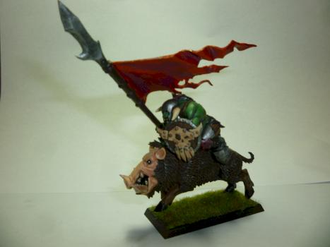 Orc Boar Boyz Standard Bearer by fearsnake1