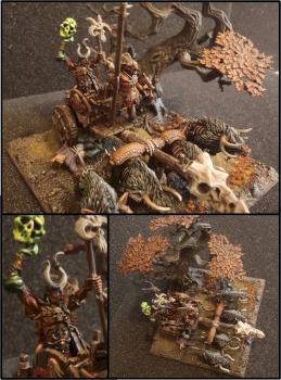 beastmen chaman on Tuskgor Chariot by dantedecryde