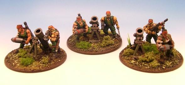 Catachan Mortar Squad of the Imperial Guard by toyogre