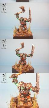 fantasy ork warrior crossing a swamp by ARIAKAS