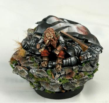Gimli on Dead Uruk-Hai Golden Demon 2011 finalist by Flameon
