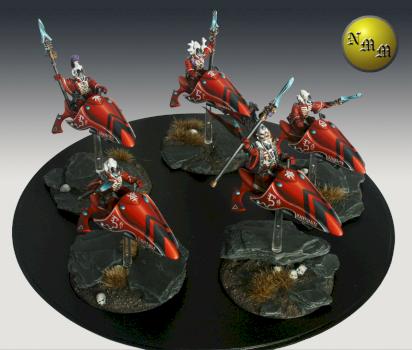 Eldar Saim-Hann Farseer and Warlocks on jetbikes by nels0nmac